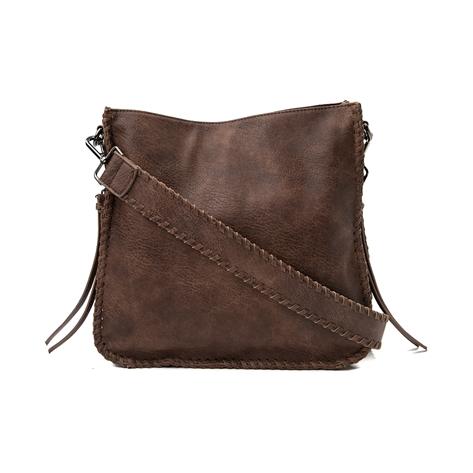 Womens Whipstitch Crossbody Satchel