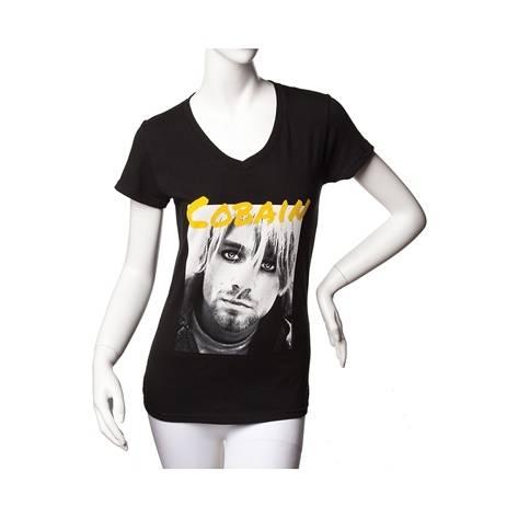 Womens Kurt Cobain V Neck Tee
