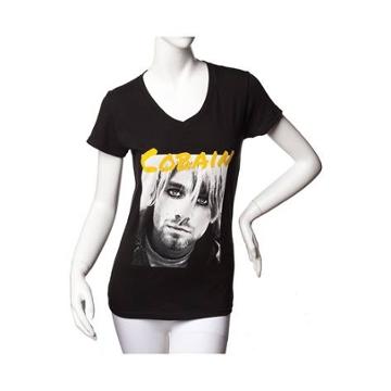 Womens Kurt Cobain V Neck Tee