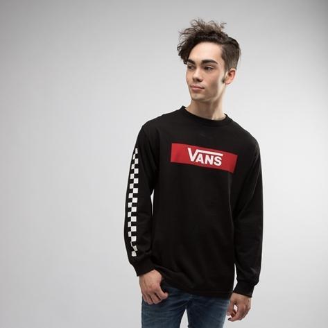 Mens Vans Red Box Checkered Long Sleeve Tee