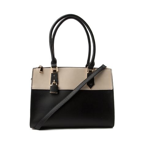 Womens 2 Tone Lock Satchel