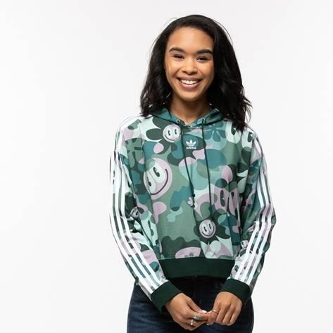 Womens Adidas 3-stripes Cropped Hoodie