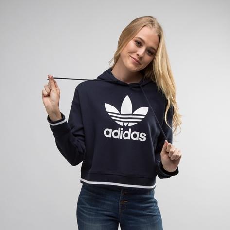 Womens Adidas Trefoil Cropped Hoodie