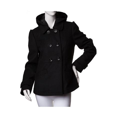 Womens Hooded Peacoat