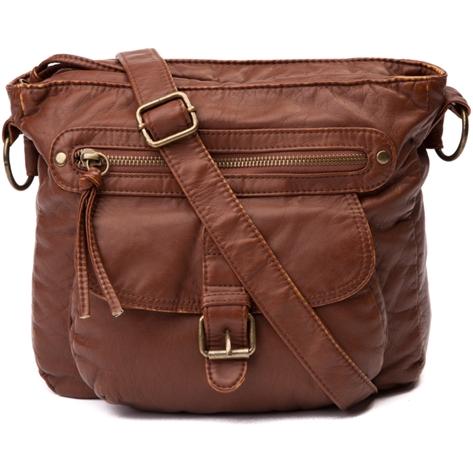 Womens Buckle Flap Crossbody Handbag