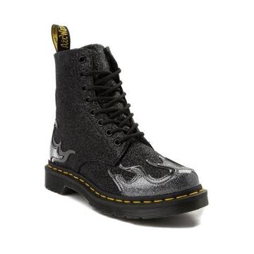 Womens Dr. Martens Pascal 8-eye Glitter Flame Boot