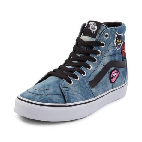 Vans Sk8 Hi Denim Patches Skate Shoe