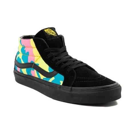 Vans Sk8 Mid Neon Camo Skate Shoe