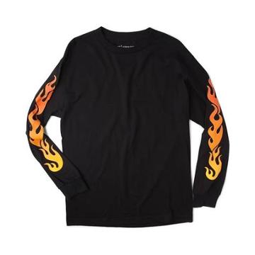 Mens Flames Long Sleeve Tee