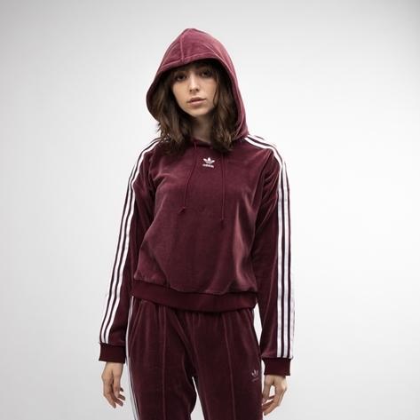 Womens Adidas Velvet Cropped Hoodie
