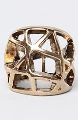 Low Luv By Erin Wasson:the Domed Cage Ring In Gold, Jewelry For Women