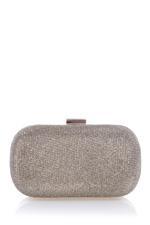 Karen Millen Glitter Metallic Box Clutch Gold