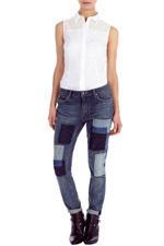 Karen Millen Patchwork Skinny Jean Denim