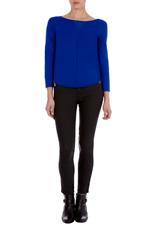 Karen Millen Luxe Sweatshirt Knit Sweater Blue