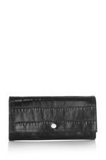 Karen Millen Croc Zip Wallet Black