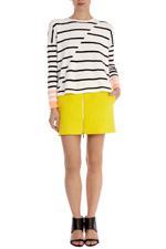 Karen Millen Zip Front Cotton Skirt Yellow