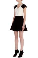 Karen Millen Mesh Shoulder T-shirt Black & White