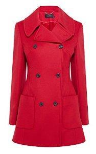 Karen Millen Classic Reefer Coat Red Size 10