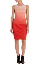 Karen Millen Ombre Signature Satin Dress Orange/multi