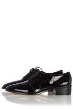 Karen Millen Patent Leather Brogue Black