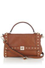 Karen Millen Studded Satchel Tan