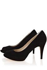 Karen Millen Suede Platform Peep Black