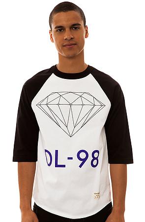 Diamond Supply Co. Men's The Dl-98 Baseball Tee In Black And White, Tops