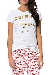 Defend Paris: The Ak Tee In White And Gold Foil, T-shirts For Women