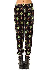 *mkl Collective:the Egyptian Jogger Pant In Black And Citron, Pants For Women