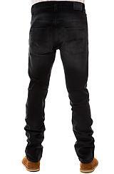 Nudie Jeans:the Thin Finn Organic Black And Grey Jeans In Black Grey Wash, Denim For Men