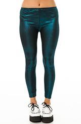 Forever Strung:metallic Blues Leggings, Leggings For Women