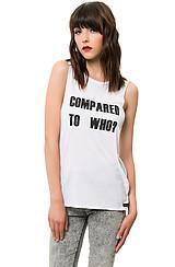 Madness Is:the Compared To Who Muscle Tee In White, Tops (sleeveless) For Women