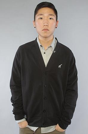 LRG Core Collection Men's The Core Collection Cardigan in Black, Sweaters