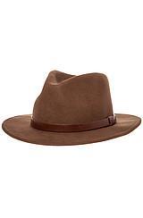 Brixton: The Messer Fedora In Khaki & Brown, Hats For Women