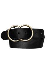 Staghound Belts:double Ring Belt In Black, Belts For Unisex