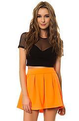 *mkl Collective:the Stay In School Skirt In Neon Orange, Skirts For Women