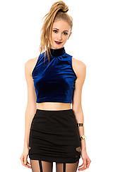 *mkl Collective:the Renaissance Crop Top In Blue, Tops (sleeveless) For Women
