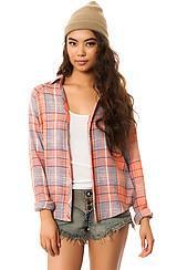 Oneill:the Rayanne Shirt In Burnt Sienna Plaid, Tops (l/s) For Women