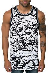 Dope:the Crinkle Basketball Jersey In White, Tank Tops For Men