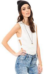Cheap Monday:the Malou Exposed Shine Tank In Dust White, Tops (sleeveless) For Women