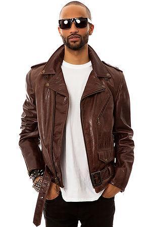 Schott Nyc Men's The 626 Motorcycle Jacket In Antique Brown Leather, Winter Coats & Jackets