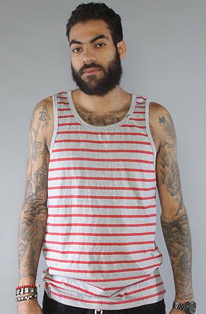 LRG Core Collection Men's The Core Collection Striped Tank Top in Ash Heather, Tank Tops