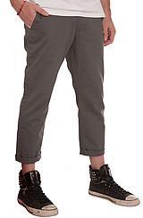 Elwood: The Cropped Slim Chino Pants In Grey, Pants For Men