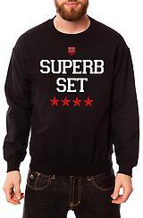Superb: The Set Stamp Crewneck Sweatshirt In Black, Sweatshirts For Men