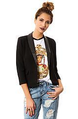 Bb Dakota:the Gerry Leather Lapel Blazer In Black, Blazers For Women