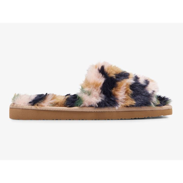 Keds Fuzzy Slide Slipper Green Camo, Size 7m Women Inchess Shoes