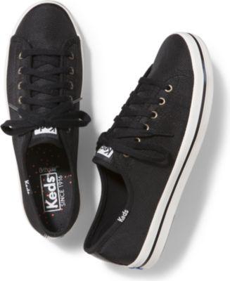 Keds Kickstart Shine Nylon Black, Size 5m Women Inchess Shoes