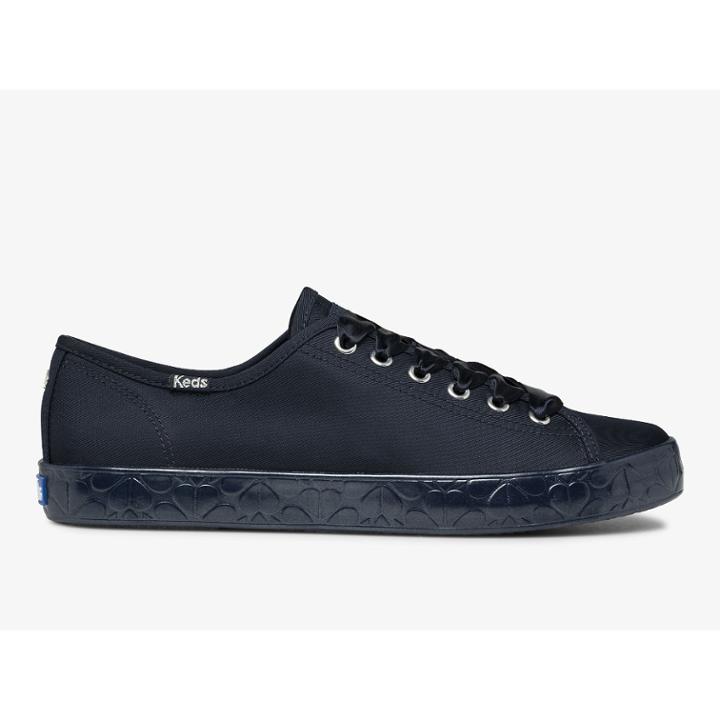 Keds X Kate Spade New York Kickstart Logo Foxing Satin Blue, Size 8m Women Inchess Shoes