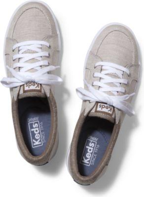Keds Vollie Chambray Stone Railroad Stripe, Size 5m Women Inchess Shoes