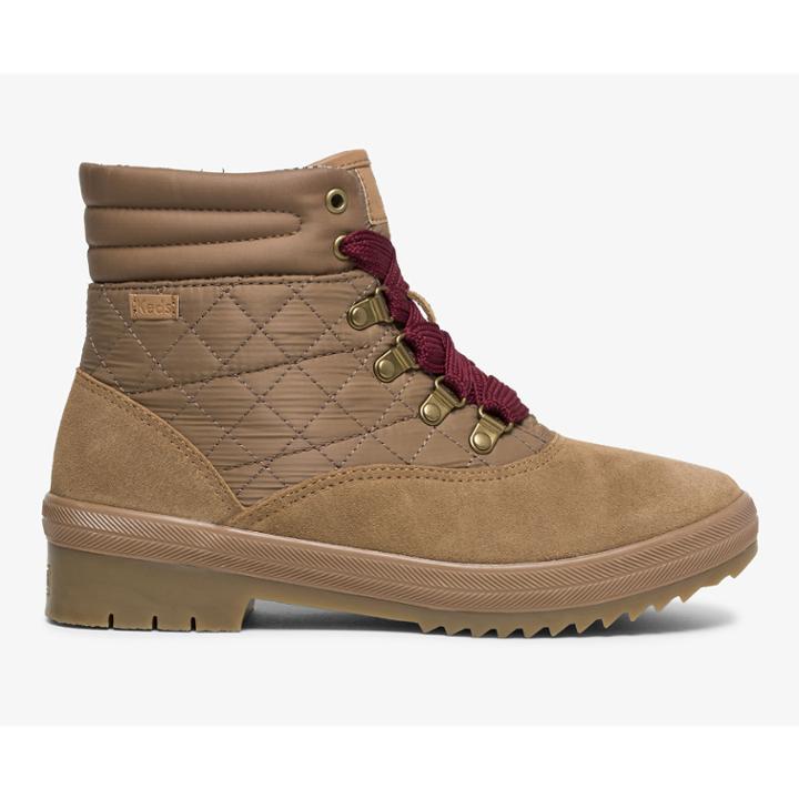 Keds Camp Boot Water-resistant Suede W/ Thinsulate&trade; Toasted Coconut, Size 7m Women Inchess Shoes